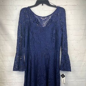 Studio One New York navy blue lace dress size 12 NWT
